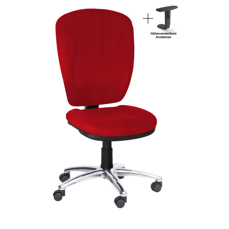 Office Chair, No armrests, Red