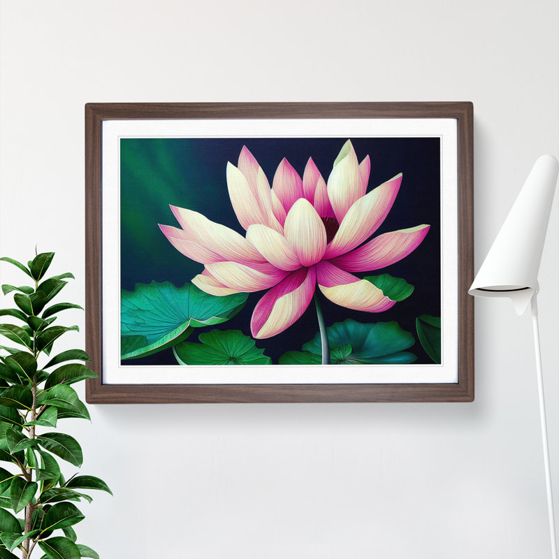 An Excellent Lotus Flower - Framed Print, Walnut, 34cm H x 46cm W x 2cm D