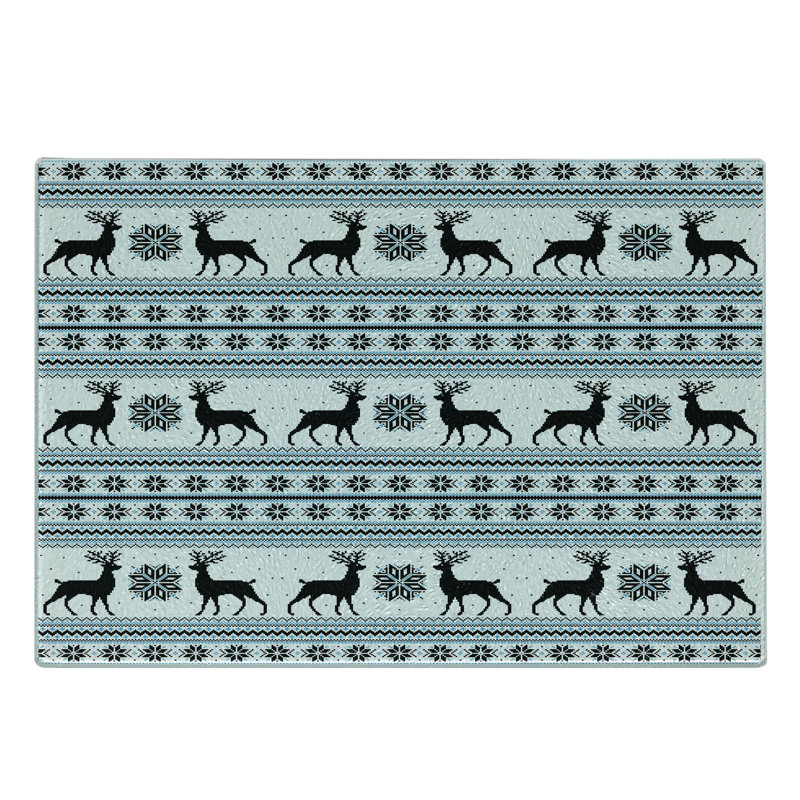 Planche à découper en verre trempé Ambesonne Nordic Zigzag