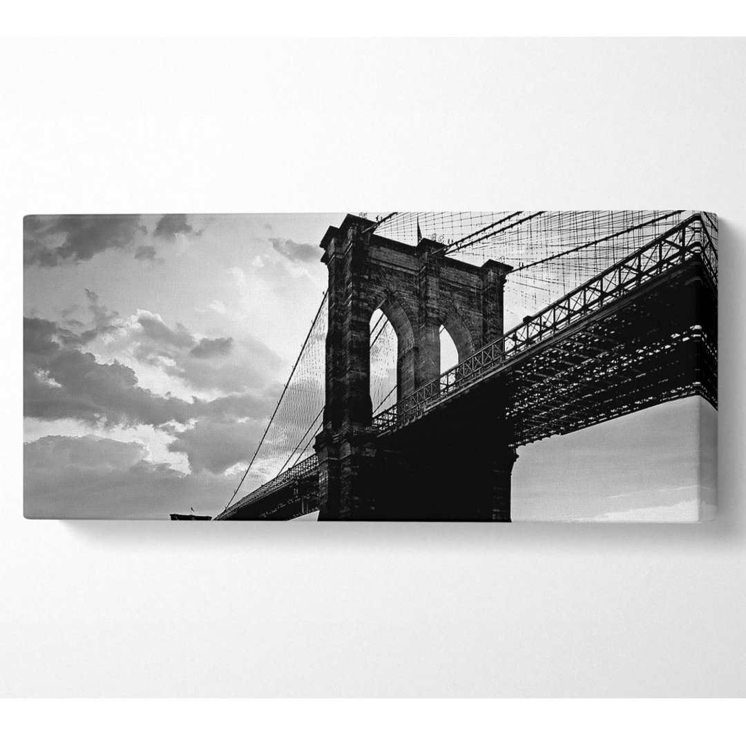 Brooklyn Bridge Sunset B N W - Kunstdrucke auf Leinwand - Wrapped Canvas