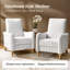 Fauteuil inclinable rayé en lin Dignazio-1358879502