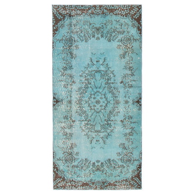 Tapis bleu ciel à transition de couleur 3 pi 3 po x 7 pi 0 po