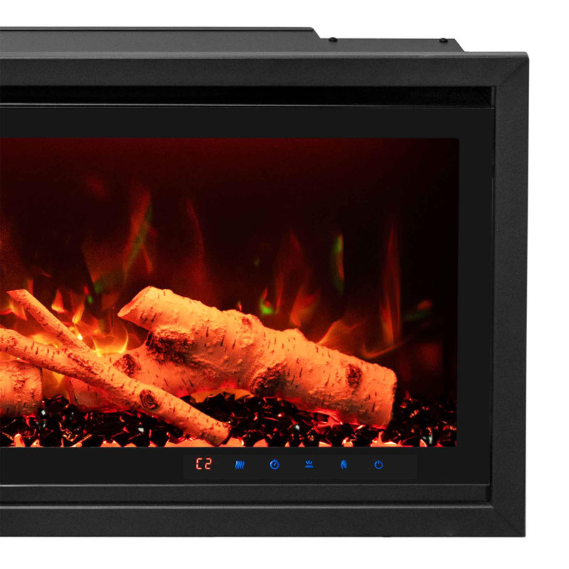 Wrought Studio Recessed Wall Mounted Electric Fireplace, 4.6" H x 65" W x 18.3" D, Gray