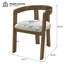 Ensemble de 2 chaises de salle à manger modernes, structure en bois d'hévéa, sièges rembourrés de forme cylindrique-982878527