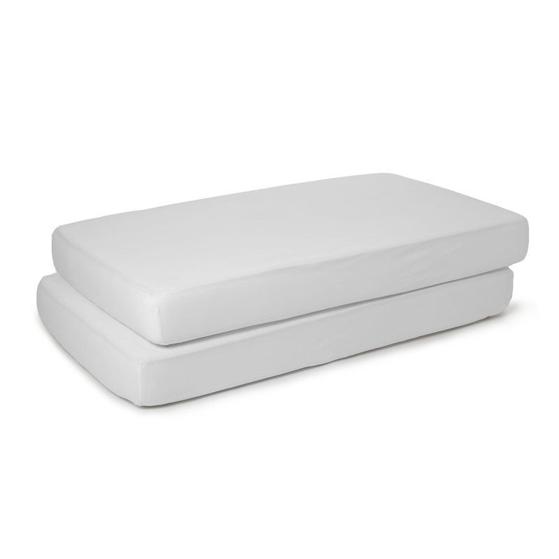 Draps-housses pour lit de bébé Delta Children 100 % coton - Lot de 2, Blanc