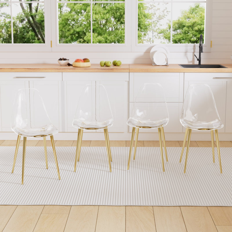 Seaneen Side Chair, Set of 4, Clear, Gold
