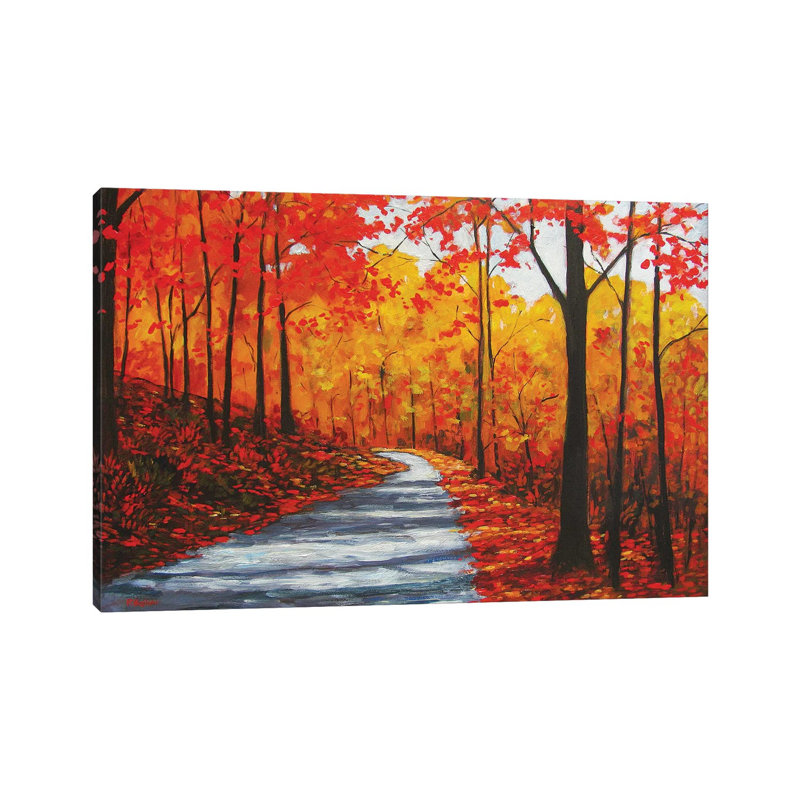 «Autumn Path VI» par Patty Baker - peinture sur toile tendue, H 12 po x l 18 po x 1,5 po