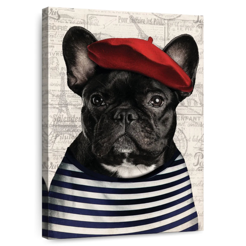 Adorable bouledogue français Brampt, H 39 po x l 26 po