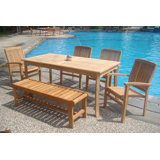 Palou Outdoor 5 - Piece Teak Dining Set