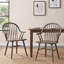 Chaises de salle à manger en bois massif avec accoudoirs de 24 po de large Hughes Hughes-125524743
