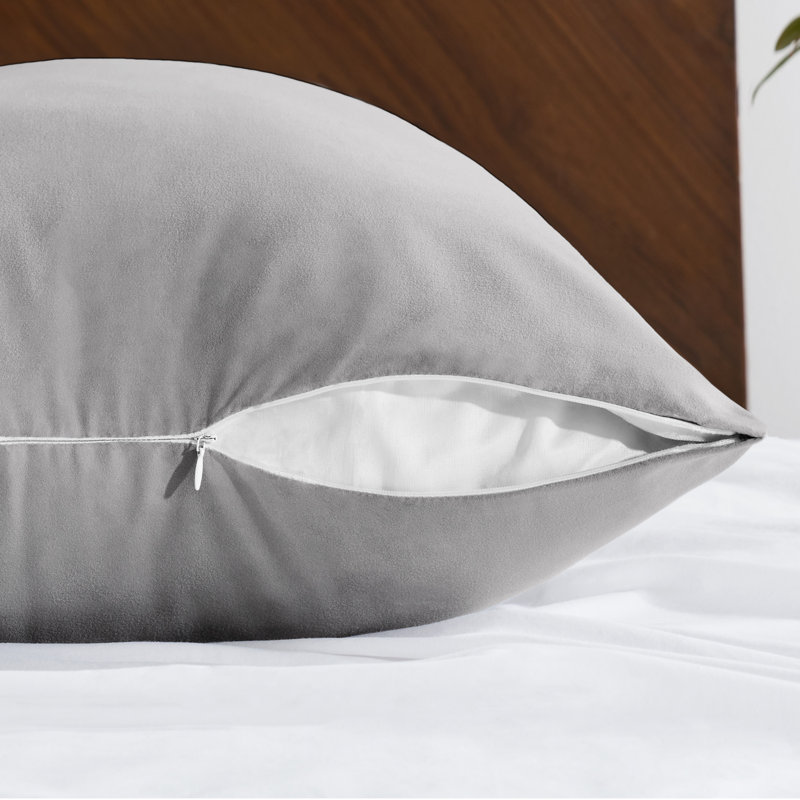 Taie d'oreiller pour le corps en microfibre ultra douce - Fermeture à glissière, Gris clair