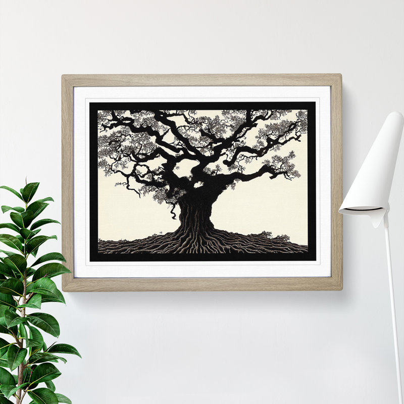 Cosmopolitan Oak Tree - Framed Print, 34cm H x 46cm W x 2cm D, Oak Framed