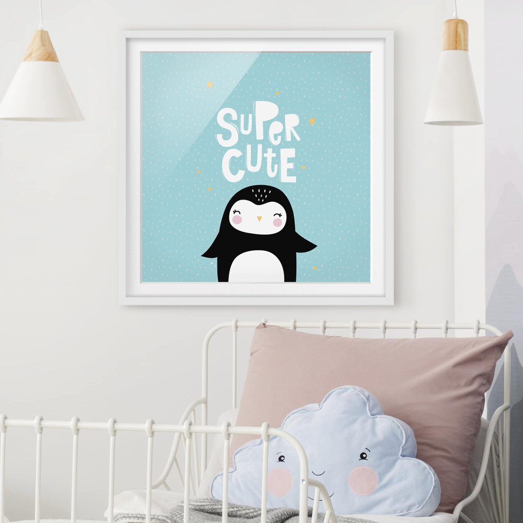 Gerahmter Grafikdruck Super Cute Penguin