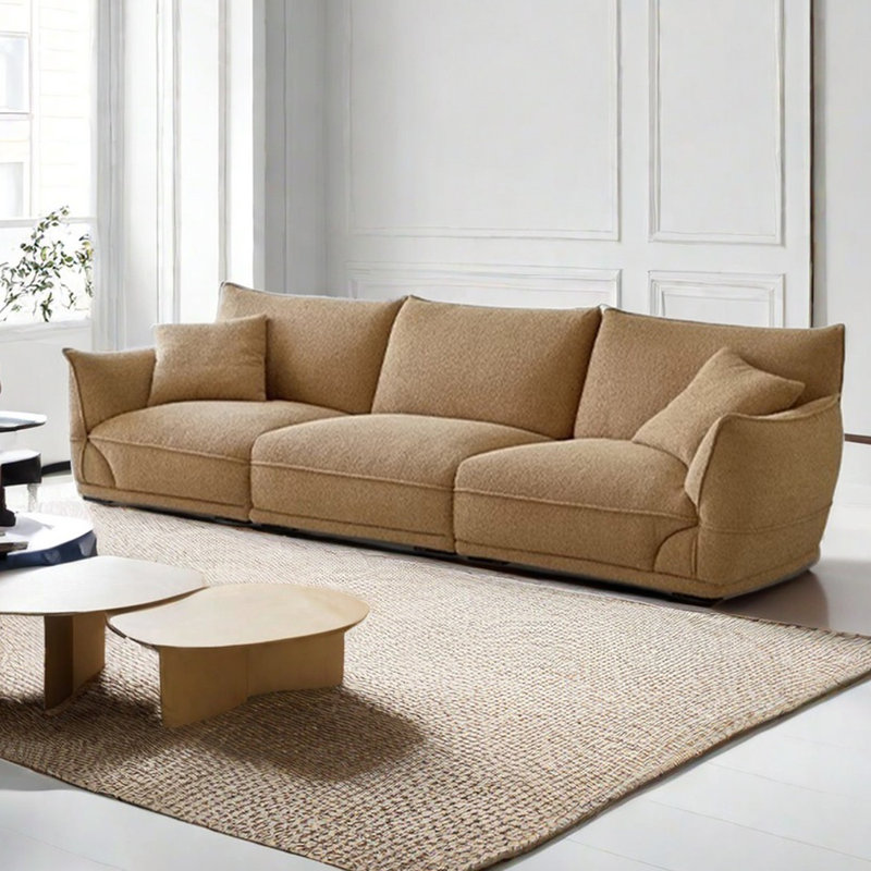 Canapé rétro de style crème rétro, H 32,67 po x l 120 po x P 39,76 po