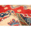 Tapis unique rouge / beige en laine noué à la main de style Gazni des années 2010 de 4 pi 2 po x 5 pi 8 po One Qaiden