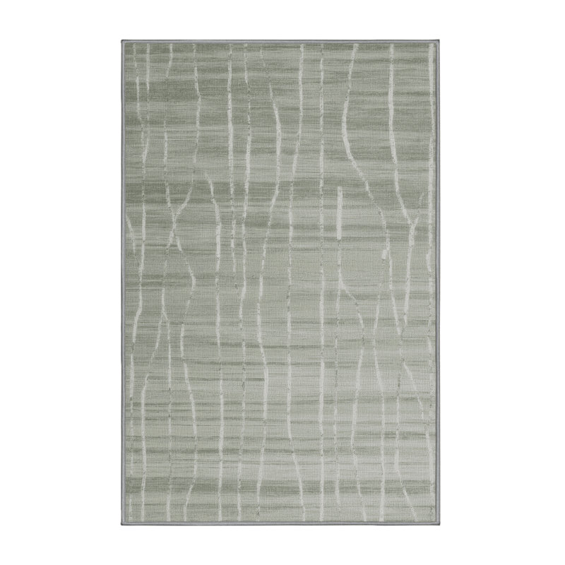 Tapis abstrait lavable à la machine, Rectangulaire 3 pi x 5 pi