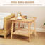  Table d'appoint 1 pièce en bambou avec tablette de rangement en faux rotin et table de bout Boho