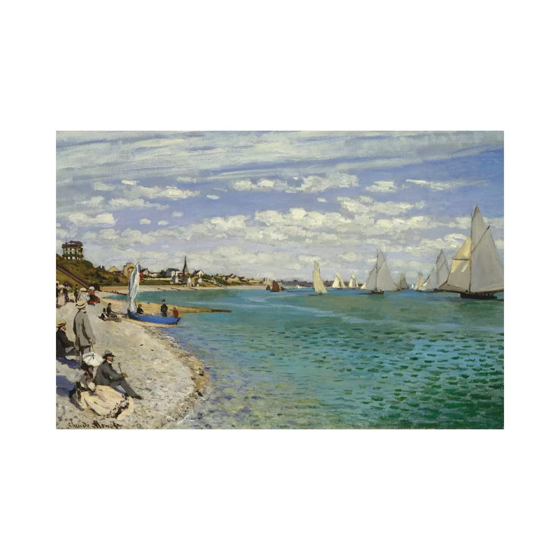 Regatta at Sainte-Adresse, 1867 by Claude Monet - Wrapped Canvas Rectangle Painting, 30.48 cm H x 45.72 cm W