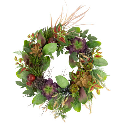 Faux Sunflower 24'' Wreath