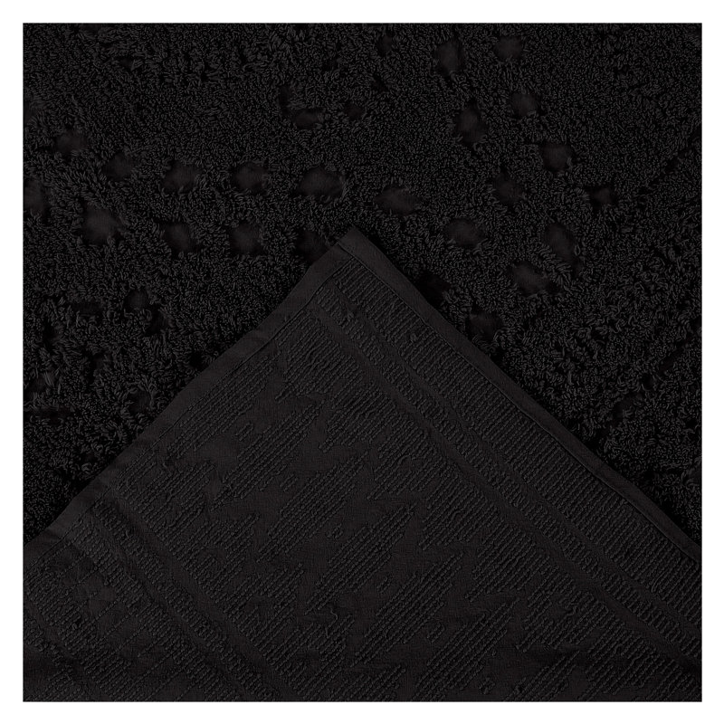 Ensemble de couvre-lit très grand en chenille 100% coton Rio Collection, literie traditionnelle avec couvre-lit médaillon touffeté et taies décoratives assorties, certifié OEKO-TEX, doux, respirant, lavable à la machine, toutes saisons, noir