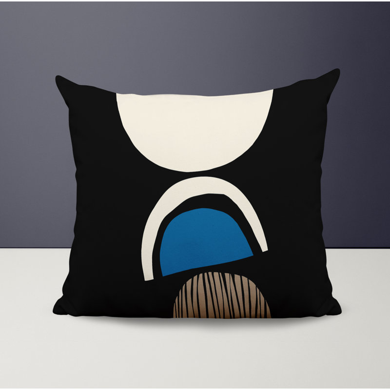 Jeté carré / extérieur en polyester Chamu, L 15 po x H 15 po, Turquoise