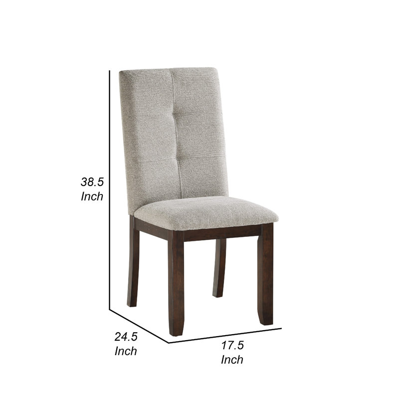 Ensemble de 2 chaises d'appoint de salle à manger Sifa, polyester gris pierre de lune, surpiqué