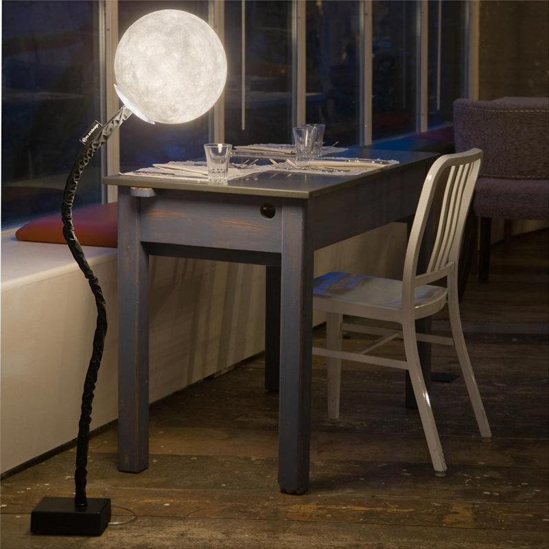 Black Arched Floor Lamp with Outlet