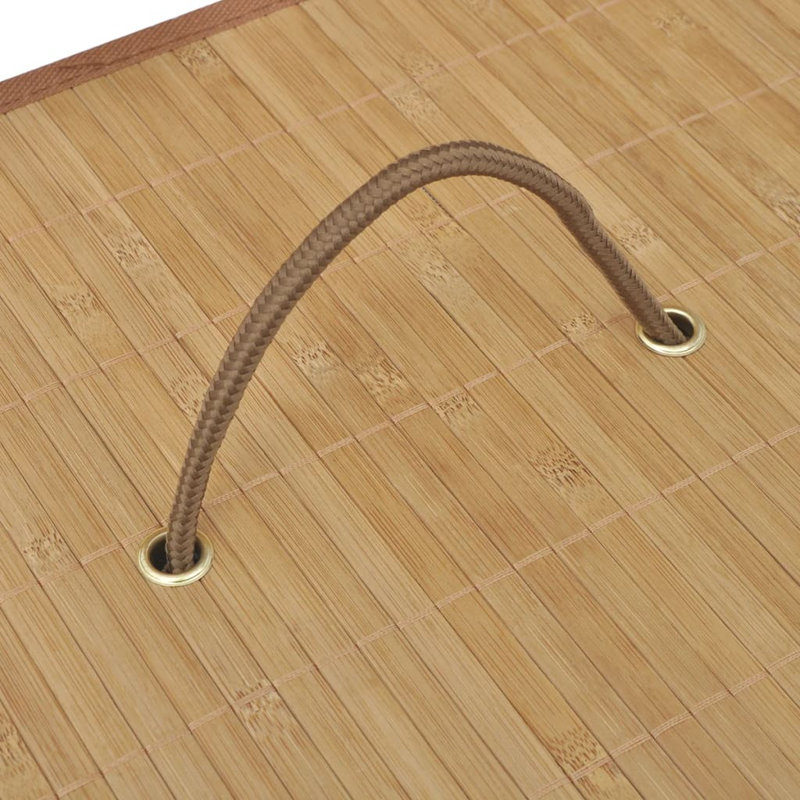 Panier à linge en bambou, 15.7" H x 11.8" W x 23.6" D, Naturel