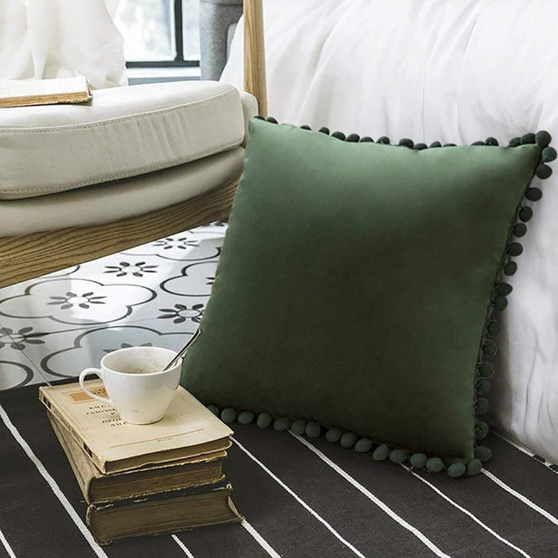 Square Pillow Cover, Dark Green