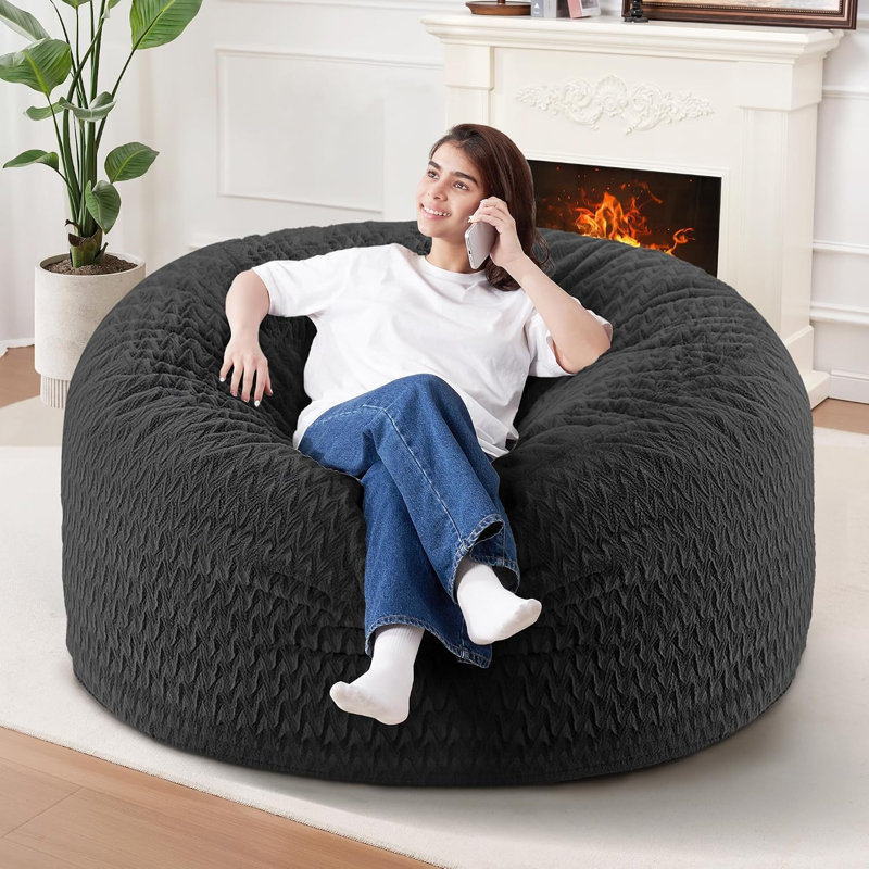 Fauteuil à billes en mousse viscoélastique 3FT, Noir, 3 pi