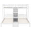 Lit superposé simple au-dessus de simple et simple avec escalier intégré et tiroir de rangement, peu encombrant, pour enfants et adultes, blanc