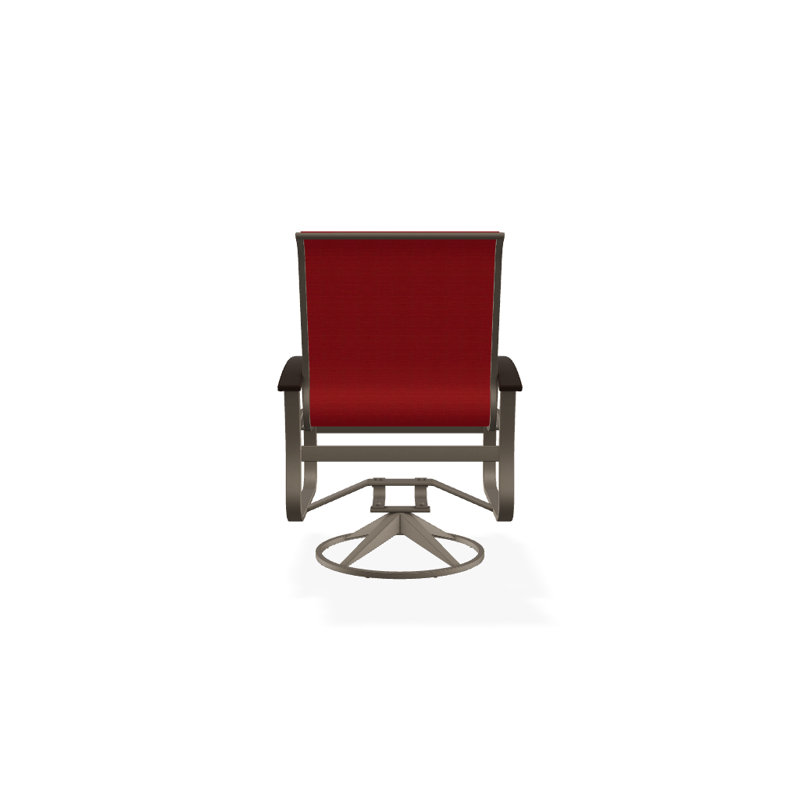 Belle Isle Outdoor Dining Armchair, Red 1D Sunbrella®, Gloss White, Kona P10