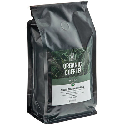 Café à grains entiers colombien biologique d'origine simple Crown Beverages 2 lb - 5 pièces WS-110COCLMBWB