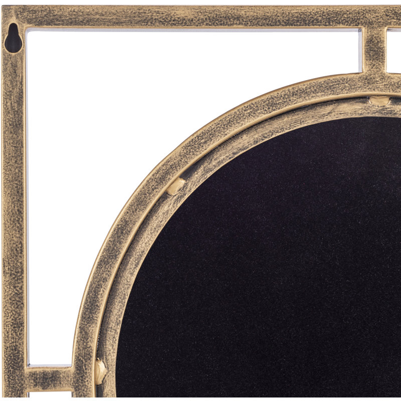 Arnisha Round Gold Iron 18" Floating Frame Mirror