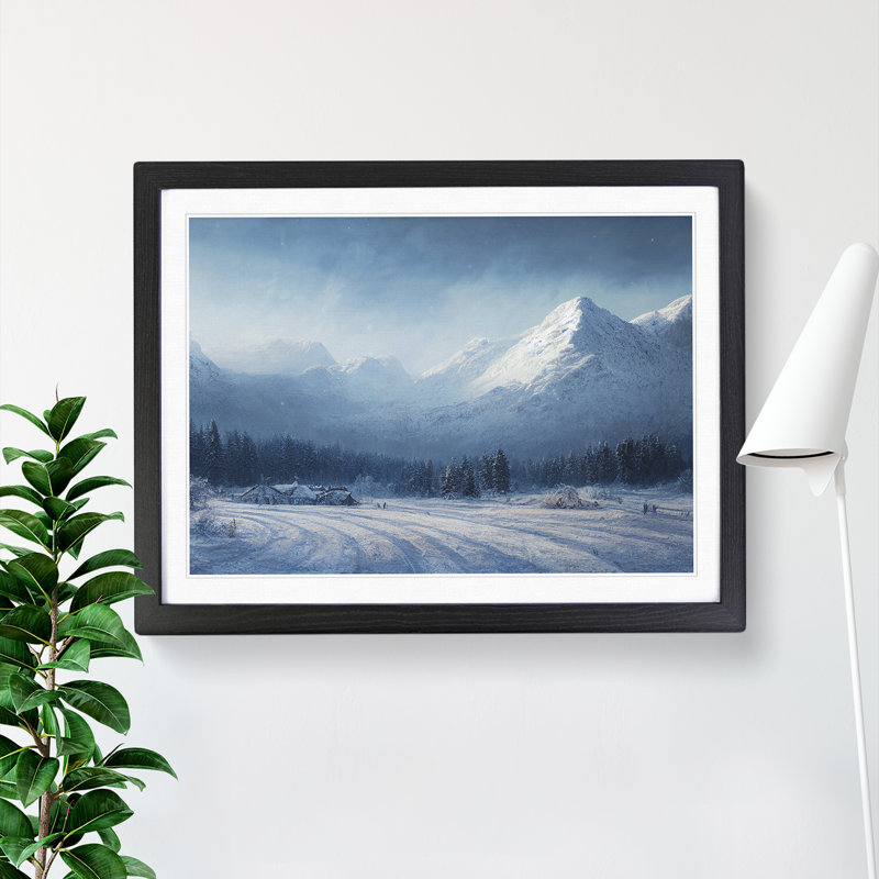 View of Winter Mountains Vol.3 - Framed Print, Black, 46cm H x 64cm W x 2cm D