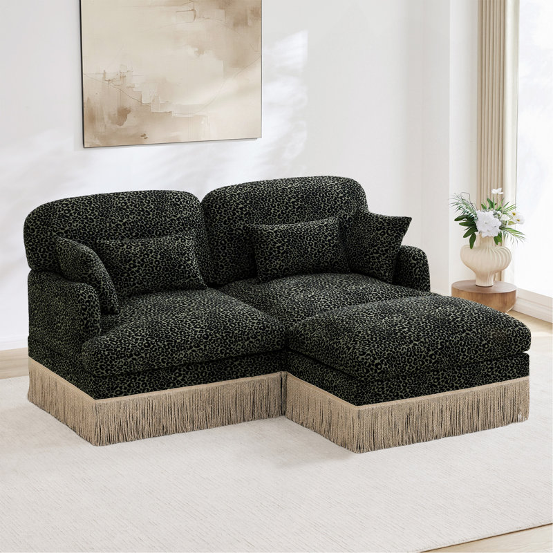 Canapé Comfy Chenille Leopard, Green Chenille