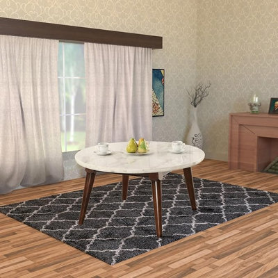 Home Imports Emporium Table basse plateau rond en marbre noyer brun