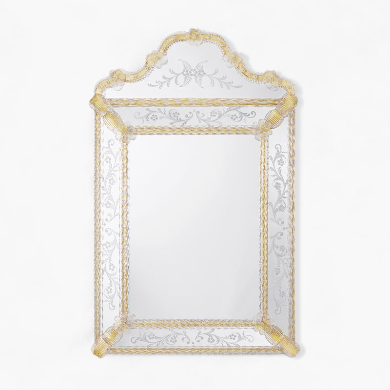 NOLA Murano Glass Mirror, Gold, 51.5" x 32.5"