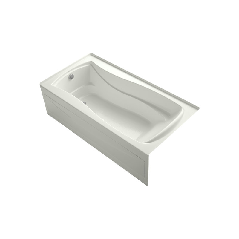 Mariposa 72-In X 36-In Integral Apron Heated Bubblemassage Air Bath with Left-Hand Drain, Dune, Right