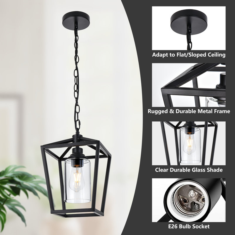Nauris 1 - Light Matte Black Lantern Pendant