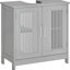 Armoire moderne sous le lavabo avec 2 portes, armoire de salle de bain piédestal sous le lavabo, meuble-lavabo avec tablettes réglables, armoire moderne, armoire de salle de bain, armoire grise