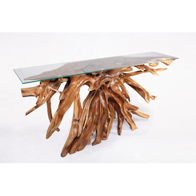 84'' Glass Top Console Table