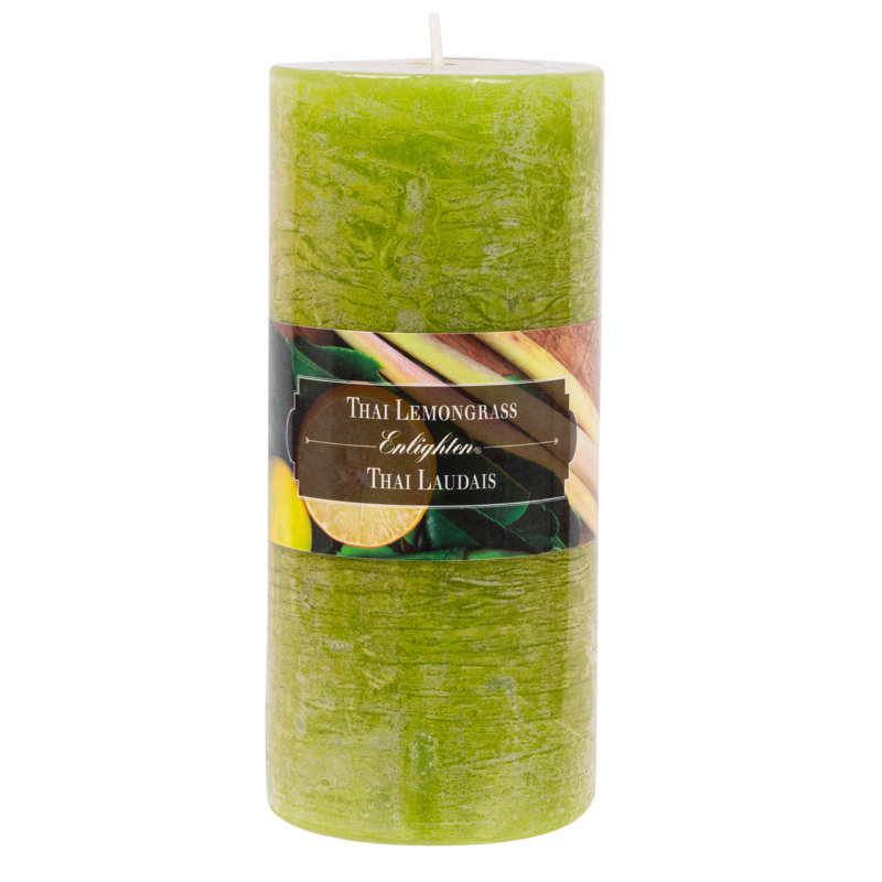 Bougie pilier parfumée 6 pièces, Taupe, Bois de santal japonais