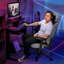 Goplus Gaming Chair 360° Swivel Computer Reclining Height Adjustable 4d Armrest Grey