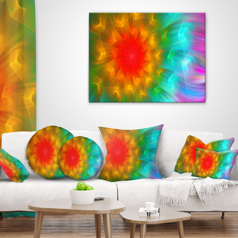 Grand coussin décoratif à fleurs exotiques, 16 po x 1 po, Coussin décoratif