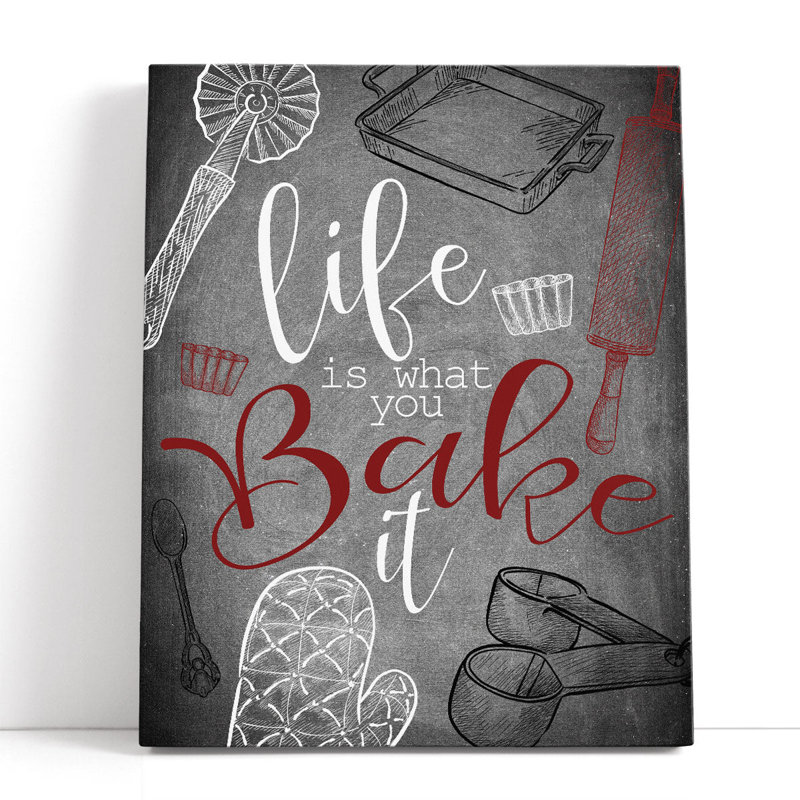 «Life is What you Bake It Red», reproduction d'art sur toile, H 30 po x l 24 po