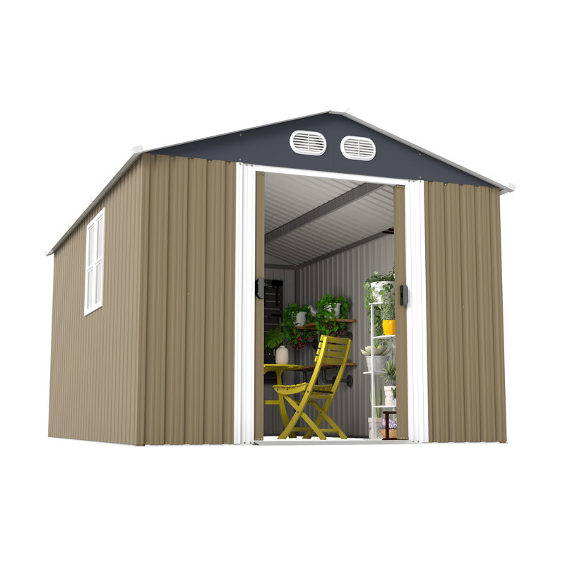 Secure Spacious Sheds, 8x12 Metal, Modern Rustic Style For Backyard