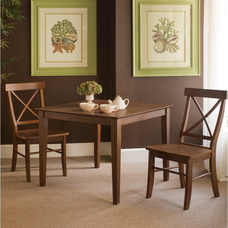 Cindee 3 - Piece Solid Wood Dining Set, Espresso