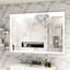 Miroir mural de salle de bain 60 po x 40 po avec DEL, imperméable, cadre en aluminium, 3 modes de couleur, système de commande tactile intelligent Fonctionnalité Réglages intensifs, Fonction
