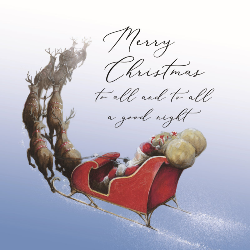 Santa Leaving - Wrapped Canvas Print, 122cm H x 122cm W x 3.8cm D